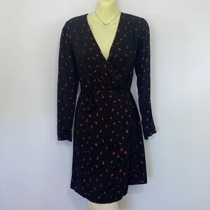 Rails Dress “Lola Metallic Cherries” Wrap Style Nwot Sz XS